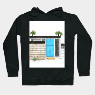 Blue Modern Palm Springs Door Hoodie